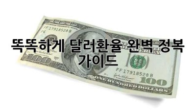 💰 똑똑하게! 달러환율 완벽 정복 가이드 💸